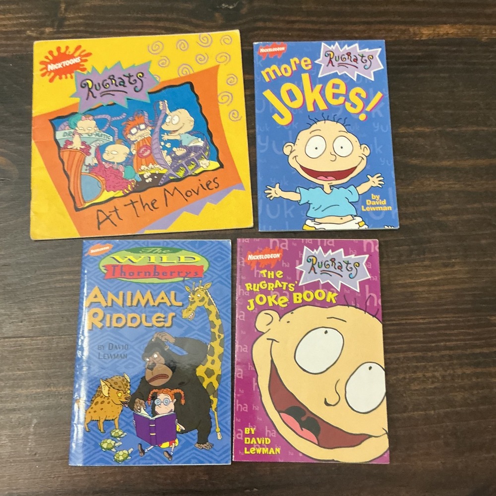 Vintage 90s Nickelodeon Rugrats Wild Thornberrys Book Lot Jokes Riddles 4pc